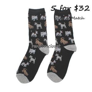 Legale Women's Allover Fun Dog Printed Crew Socks NWT